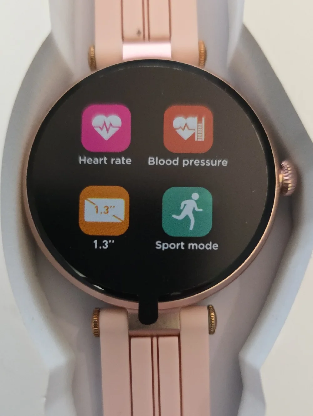 Rose Gold Smartwatch with Fitness Tracking - Light Pink Band